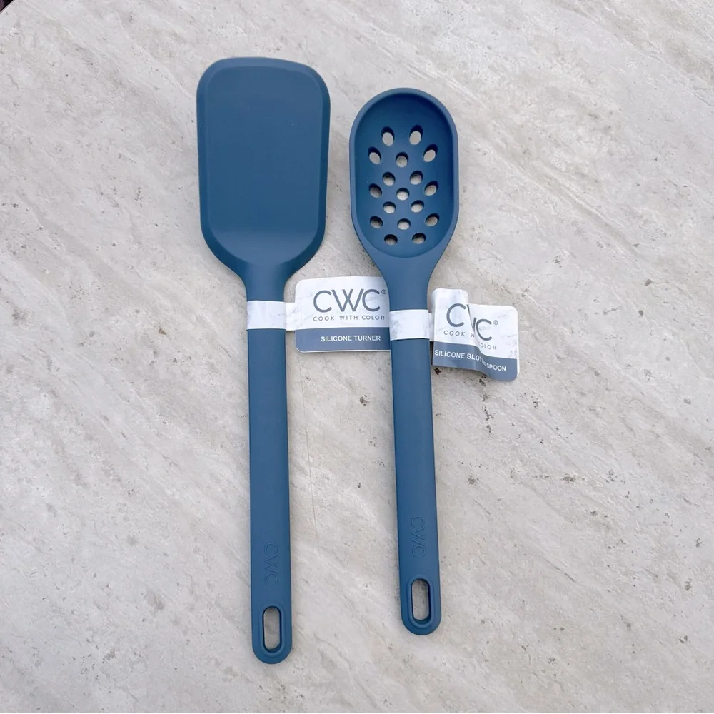 CWC Cooking Utensils Silicone Turner and Slotted Spoon NWT